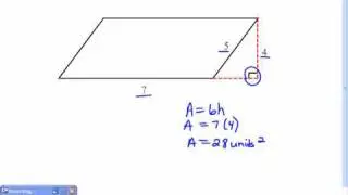 area and height of a parallelogram