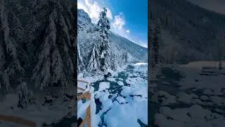 Snowfall in Kashmir 😮❤️❤️#mountains #jannatkashmir #glacier #pahalgam #travel #nature #sonmarg
