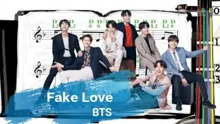 Fake Love | BTS | Violin SHEET MUSIC [With Fingerings]  | 방탄소년단 [Level 3]