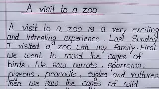 Short paragraph on A visit to a zoo || paragraph writing on A visit to a zoo ||