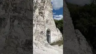 Cave temple in Divnogorye, carved into chalk rock