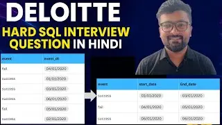 DELOITTE HARD SQL Interview Question in Hindi | Find Start and End Dates for Consecutive rows