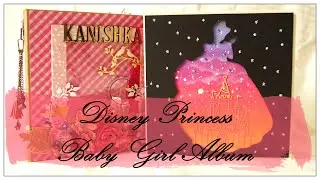 Princess Baby Girl Scrapbook Album / 3D Carriage Pop Up / First Year Record Book