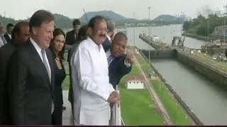 Vice President Venkaiah Naidu, Panama President Juan Carlos Varela visit famous Panama Canal