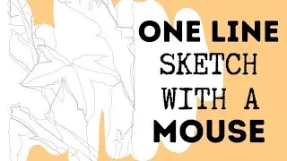 One Line Sketch With A Mouse | Continuous Line | Autumn Leaves Scene Photo