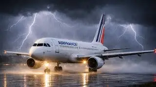 RFS - ROMA X MADRID com o A320-200 da AIR FRANCE (PARTE FINAL POUSANDO NUMA TEMPESTADE)