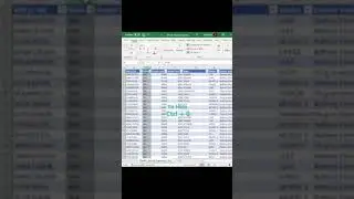Excel Shortcuts :Hide and Unhide columns