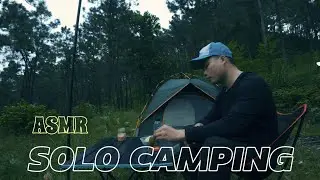 ASMR Solo Camping | Nature Sounds & Campfire | No Talking
