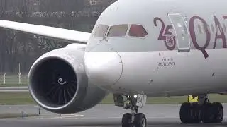 Qatar Airways | Boeing 787-8 Dreamliner | SINGLE ENGINE TAXI AT PRAGUE