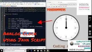 HOW TO MAKE ANALOG CLOCK USING JAVASCRIPT || NIKVIK CREATIONS
