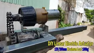 How to make a 12V Super Powerful Electric Linear Actuator