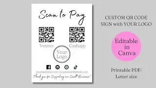 How to Make a QR Code Template, QR Code Scan to pay sign DIY, QR Code Sign, Payment Method Sign
