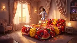 Jumping on Magical Fruit Beds 🍓🍉 AI ASMR Dream Room