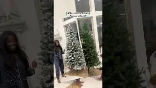 It turned out so good!🥰 Christmas Tree Snow Effect #whitechristmas #christmastrees #motherdaughter