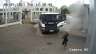 Truck tire explosion