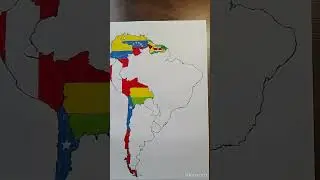 Рисую Французскую Гвиану 🇬🇫 на карте Южной Америки #map #flag #guiana #countries #shorts