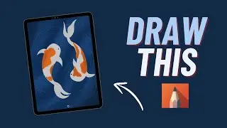 Koi Fish Digital Drawing on Sketchbook App For Beginners 