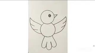 How to draw a bird drawing easy drawing step by step simple drawing for your kids 