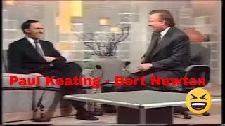 Treasurer Paul Keating jokes and dances with Bert Newton - 1989