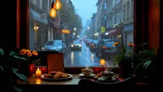 Warm Light Caf&eacute; in Rain 🌧 Gentle Piano for Calm Night & Inner Peace