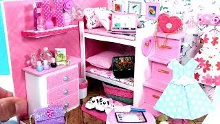 DIY Miniature Dollhouse Bedroom with a Bunk Bed