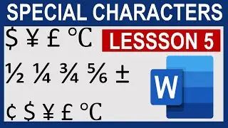 Microsoft Word Special Characters -   lesson 5