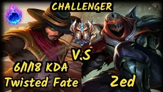 DOPA (Apdo) (TWISTED FATE) vs ZED - 6/1/18 KDA MID CHALLENGER GAMEPLAY - KR