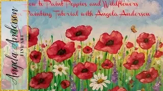 Live | Poppy Field Painting | Acrylic Lesson in Real Time