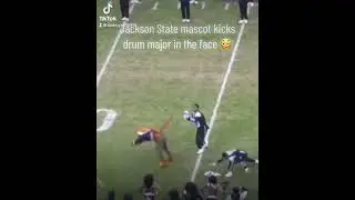 HBCU band comedy Jackson State mascot kicks drum major in the face ￼