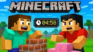 Minecraft building battle with a friend - what can we build in 3 and 5 minutes?