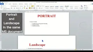 How to insert portrait and Landscape pages in the same Word document
