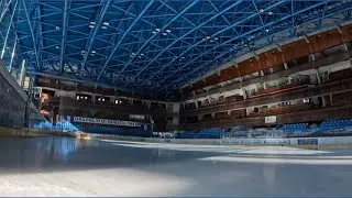 The historic ice arena in Cortina is being renovated to host Olympics curling