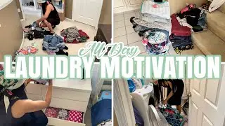 ALL DAY LAUNDRY ROUTINE | EXTREME LAUNDRY MOTIVATION | WASH DRY FOLD REPEAT | CLEANING MOTIVATION