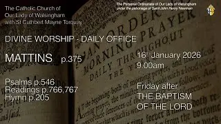 Morning Prayer (Mattins) from OLW Torquay  Friday after The Baptism of The Lord