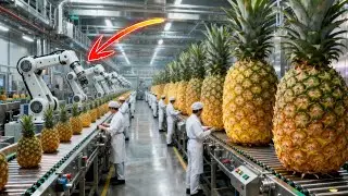 Pineapple Canning Factory Process | Industrial Food Production Line (Start to Finish)
