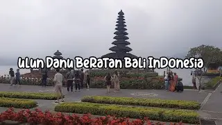 Walk to enjoy the beauty of Ulun Danu Temple and Lake Beratan, Bali, Indonesia