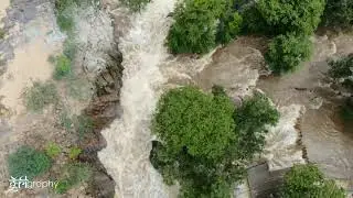 Hogenakkal waterfalls drone view