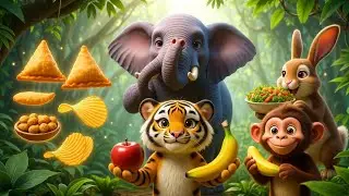 🍎 Jungle Healthy Food Challenge 😂 | Funny Animal Story 🐯🐒 | Kids Comedy Cartoon