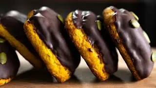 Chocolate coated squash(pumpkin) scone - Halloween chocolate treat