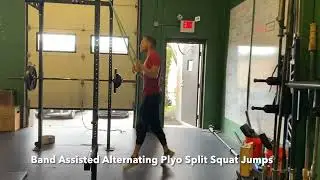 Band Assisted Alternating Plyo Split Stance Jumps