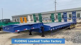 China FUDENG Lowbed semi trailer Factory High Quality 4axle lowboy trailer for sale