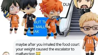 KARASUNO 1ST YEARS AT THE MALL HAIKYU!! TEXTING STORY