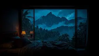 Heavy Rain Outside the Window | Cozy Mountain Night Ambience for Deep Rest