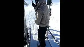 How not to catch a button lift on a snowboard