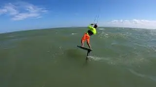 Upwind Tac on Kite Hydrofoil
