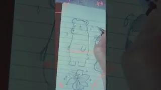 drawing cute bear~ ✨️#art #shorts #drawingprocess #cozyart #cutebear #howto #sketch #drawingbasics