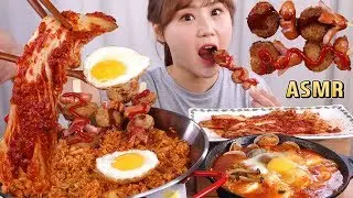 ASMR Mukbang｜실비김치 볶음밥과 순두부찌개, 실비김치로 집밥 먹방!!