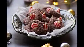 Chocolate Peppermint Kiss Cookies