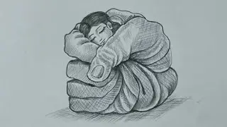 pencil drawing /step by step drawing /how to draw  girl in father's  caring hand/Easy drawing