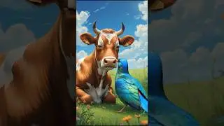 The Gentle Bond: A Cow and Her Feathered Friends#ai #ytstudioes #trending